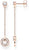 Long dangling earrings with circle pendant - 750 rose gold plating
