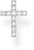 Single Ear Stud Cross with Zirconia Embellishment - 925 Sterling Silver