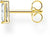 Single Stud Earring with Small Stones - 750 Yellow Gold Plating