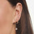 Single Stud Earring with Small Stones - 750 Yellow Gold Plating