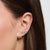 Single Infinity Stud Earring with Zirconia Embellishment - 750 Yellow Gold Plating