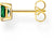 Single Ear Stud with Green Stone - 750 Yellow Gold Plating
