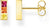 Stud earrings with colorful stones - 750 yellow gold plating