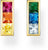 Stud earrings with colorful stones - 750 yellow gold plating