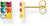 Stud earrings with colorful stones - 750 yellow gold plating