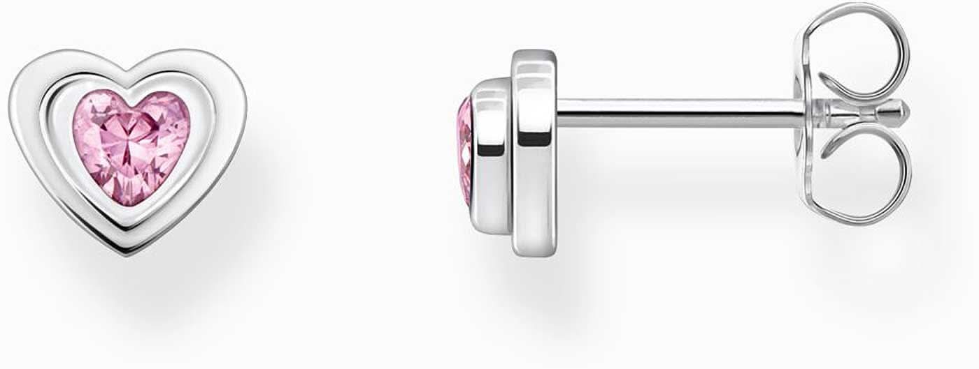 Heart Stud Earrings with Pink Stone - Thomas Sabo Model: H2271-643-9