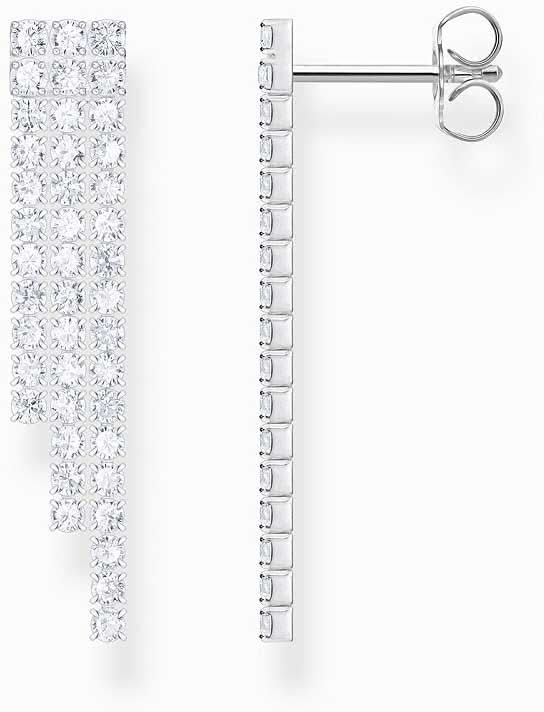 Waterfall-effect stud earrings with white zirconia stones - Thomas Sabo Model: H2309-051-14