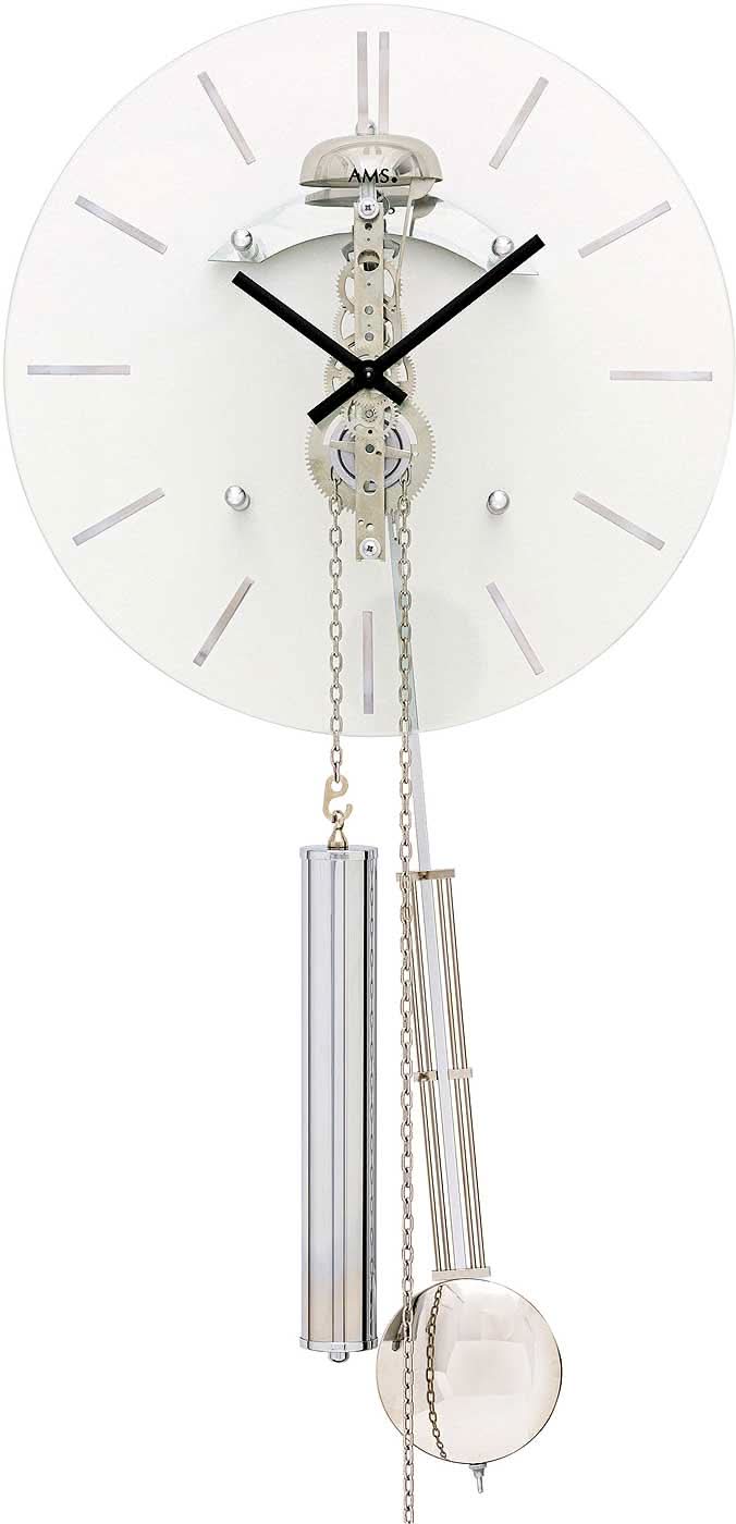 AMS Metal Wall Clock • Mechanical Weight-Driven Movement • Elegant Skeleton Design