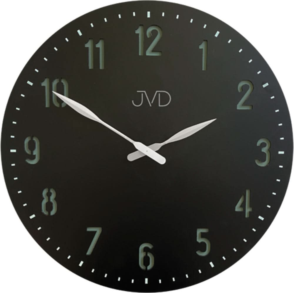 JVD Wall Clock 50 cm Ø Wood • Silent Quartz Movement • Modern Design