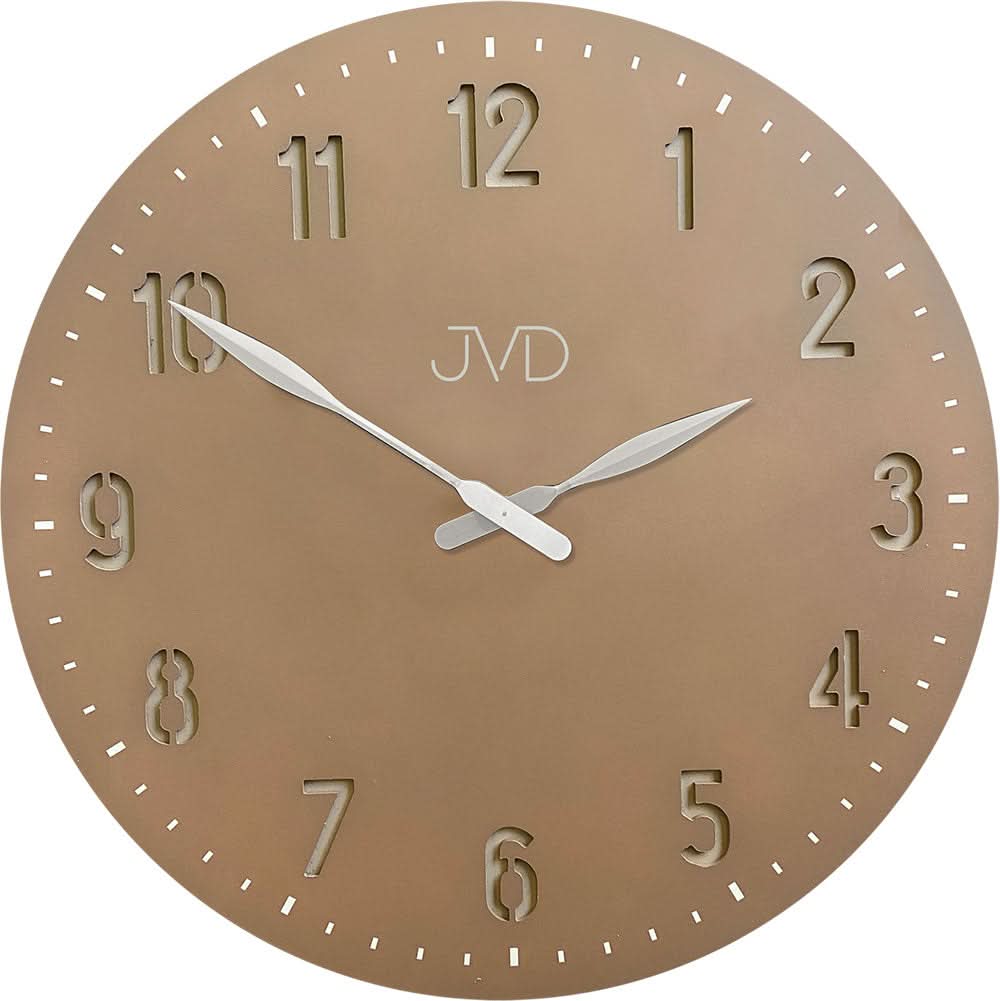 JVD Wall Clock 50x50 cm Wood • Silent Quartz Movement • Arabic Numerals