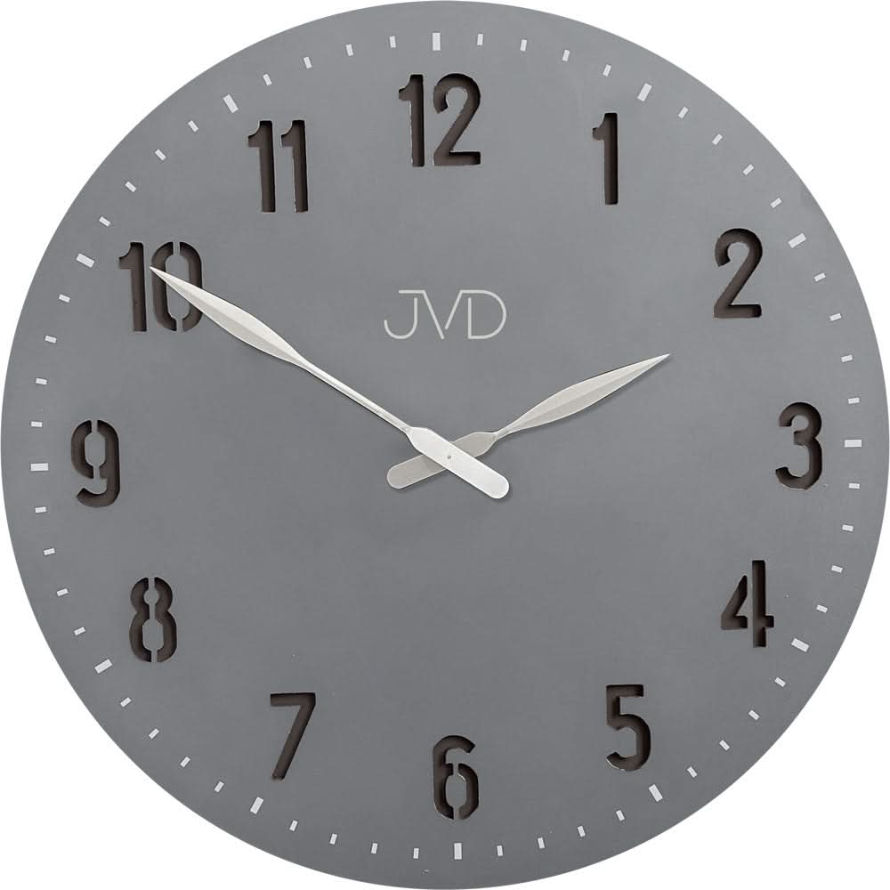 JVD Wall Clock 50 cm Ø Wood • Silent Quartz Movement • Modern Design