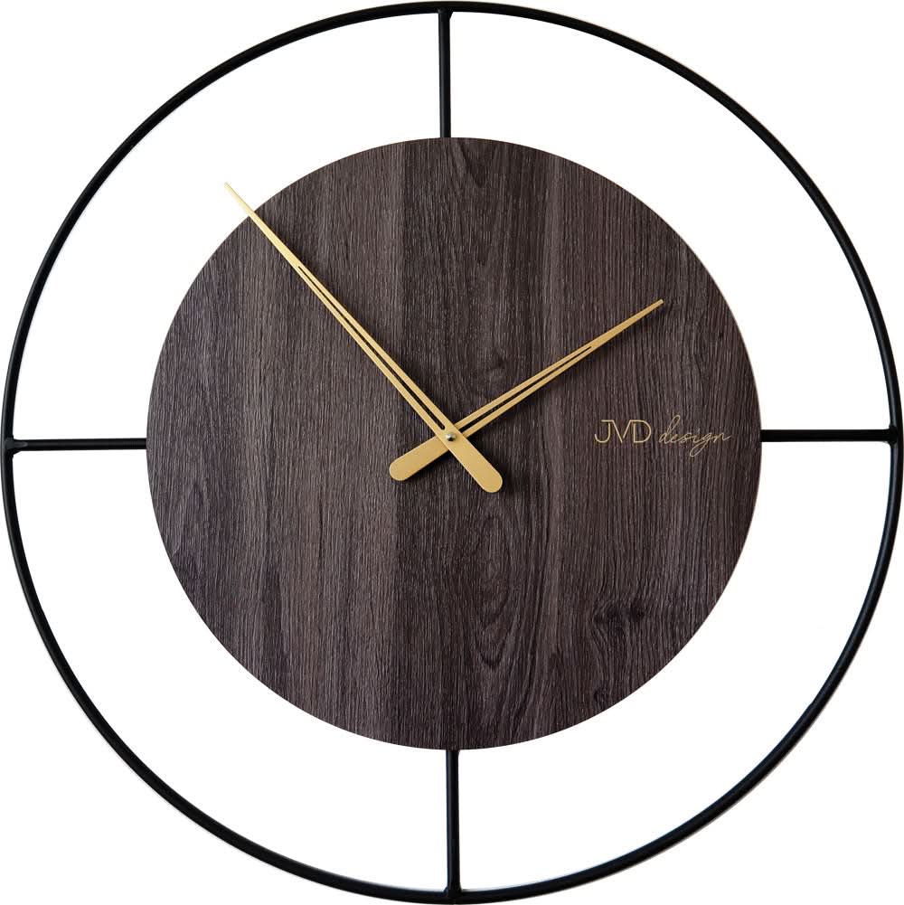 JVD Wall Clock 60 cm Ø Wood • Silent Quartz Movement • Modern Design