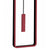Red pendulum weight of the wall clock in the narrow inner frame