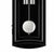 Bottom wall clock detail: round silver pendulum in black frame