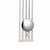 Wall clock base with spherical silver weight and multiple vertical metal rods
