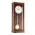 Wanduhr aus Holz mit rundem Zifferblatt und langem Pendelstab mit Kugel