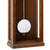 Wall clock pendulum with round white weight in wooden frame