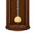 Wooden wall clock with pendulum ball and gold rod in wooden case