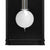 Ball pendulum of the wall clock with a white ball in a black housing