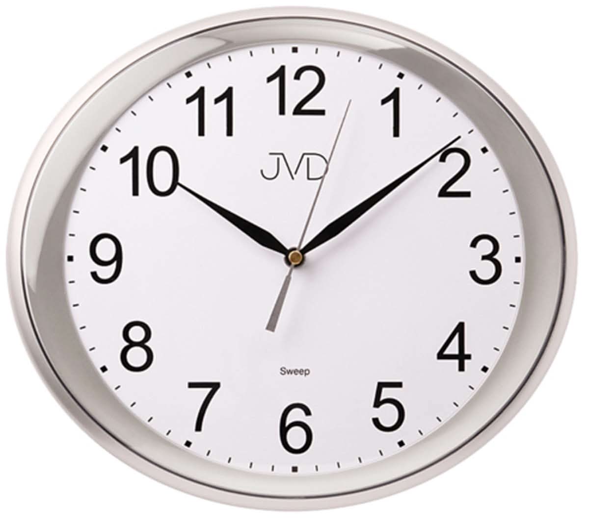 JVD Wall Clock 27x30x3.81 cm Plastic • Silent Quartz Movement • Modern Oval Design