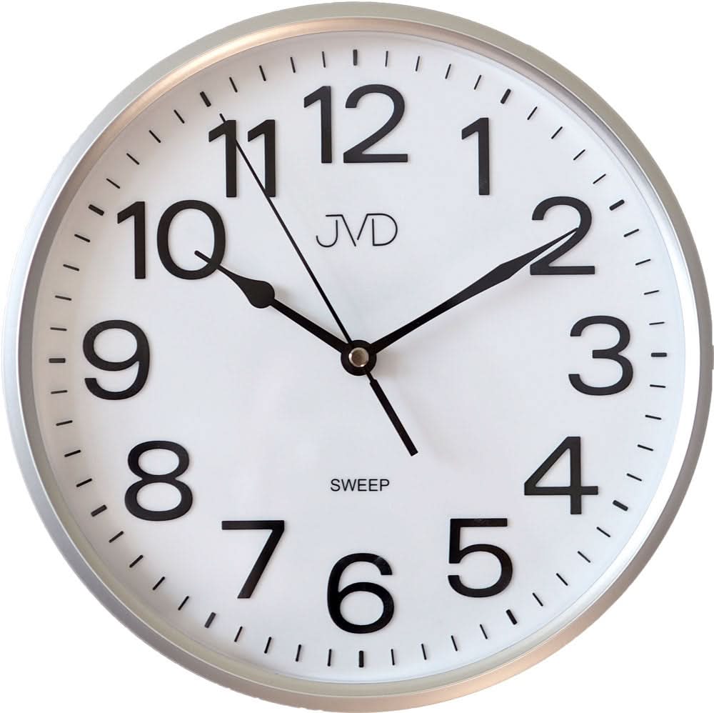 JVD Wall Clock 25.5 cm Ø Plastic • Silent Quartz Movement • Timeless Design