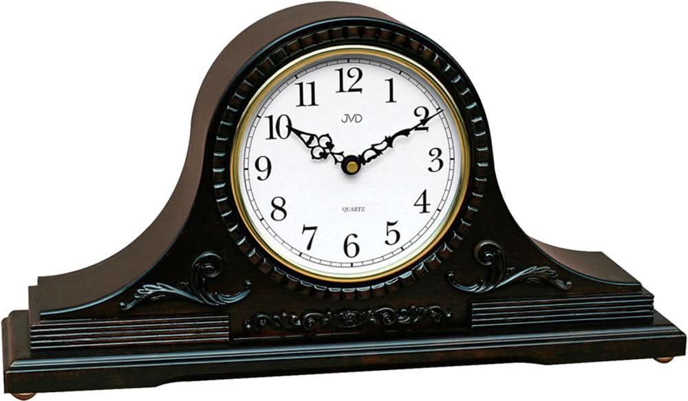 JVD Table Clock 25x46 cm Wood • Timeless Design • Precise Quartz Movement