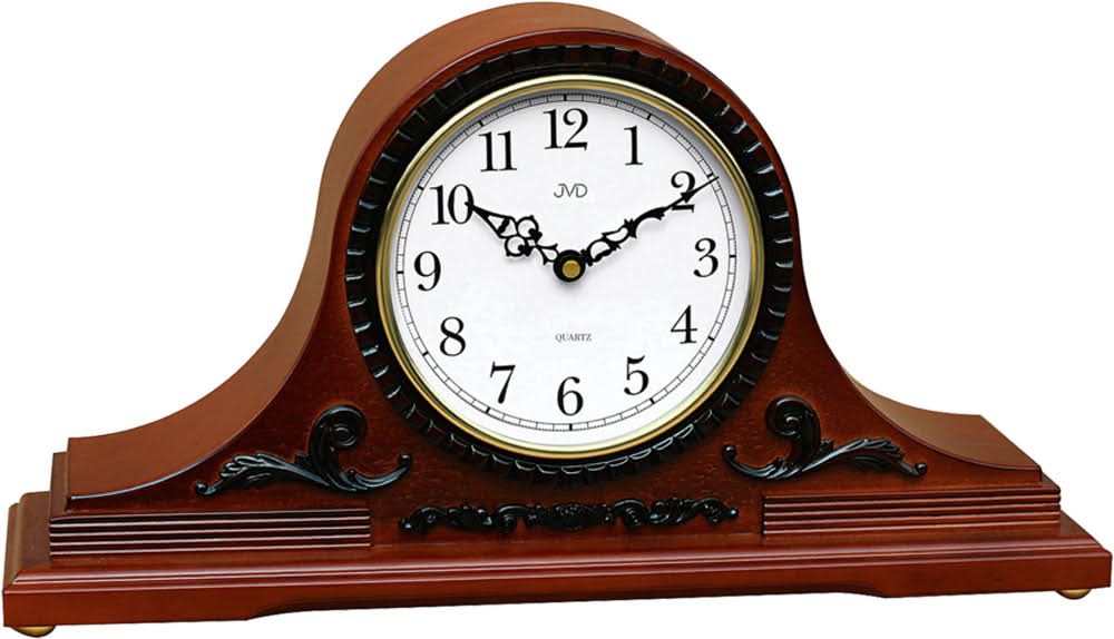 JVD Table Clock 25x46 cm Wood • Timeless Elegance • Precise Quartz Movement