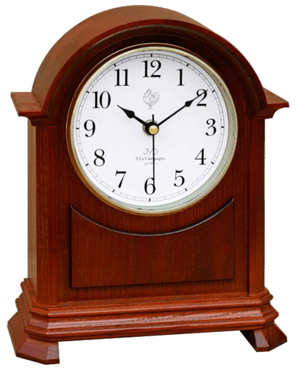 JVD Table Clock 27x21x8.5 cm Wood • Westminster Chime • Automatic Night Shut-off