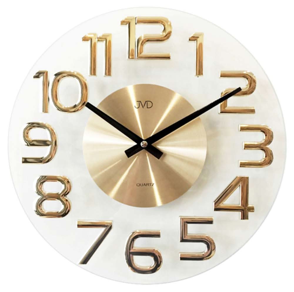 JVD Wall Clock 34.5x34.5x3.5 cm Glass • Modern Design • Transparent Look
