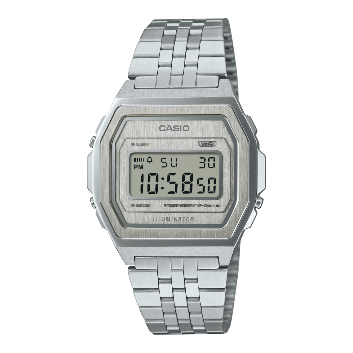 Casio Vintage A1000A-7EF Armbanduhr Silber • Mineralglas • Edelstahlgehäuse