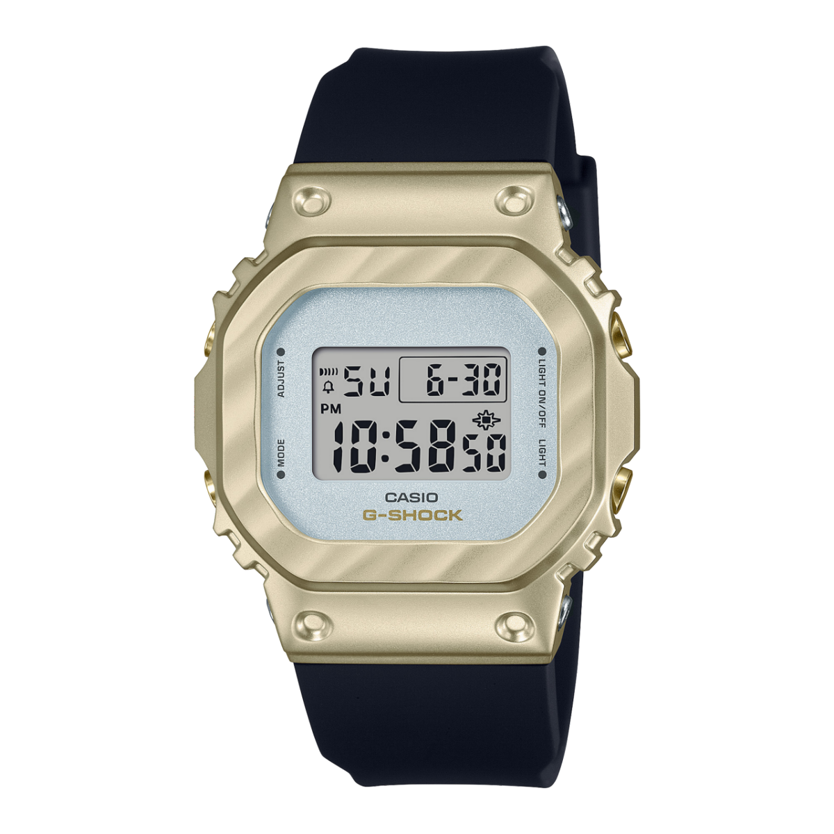 Casio G-Shock GM-S5600BC-1ER Damen • Metalllünette Gelbgold • 20 bar wasserdicht