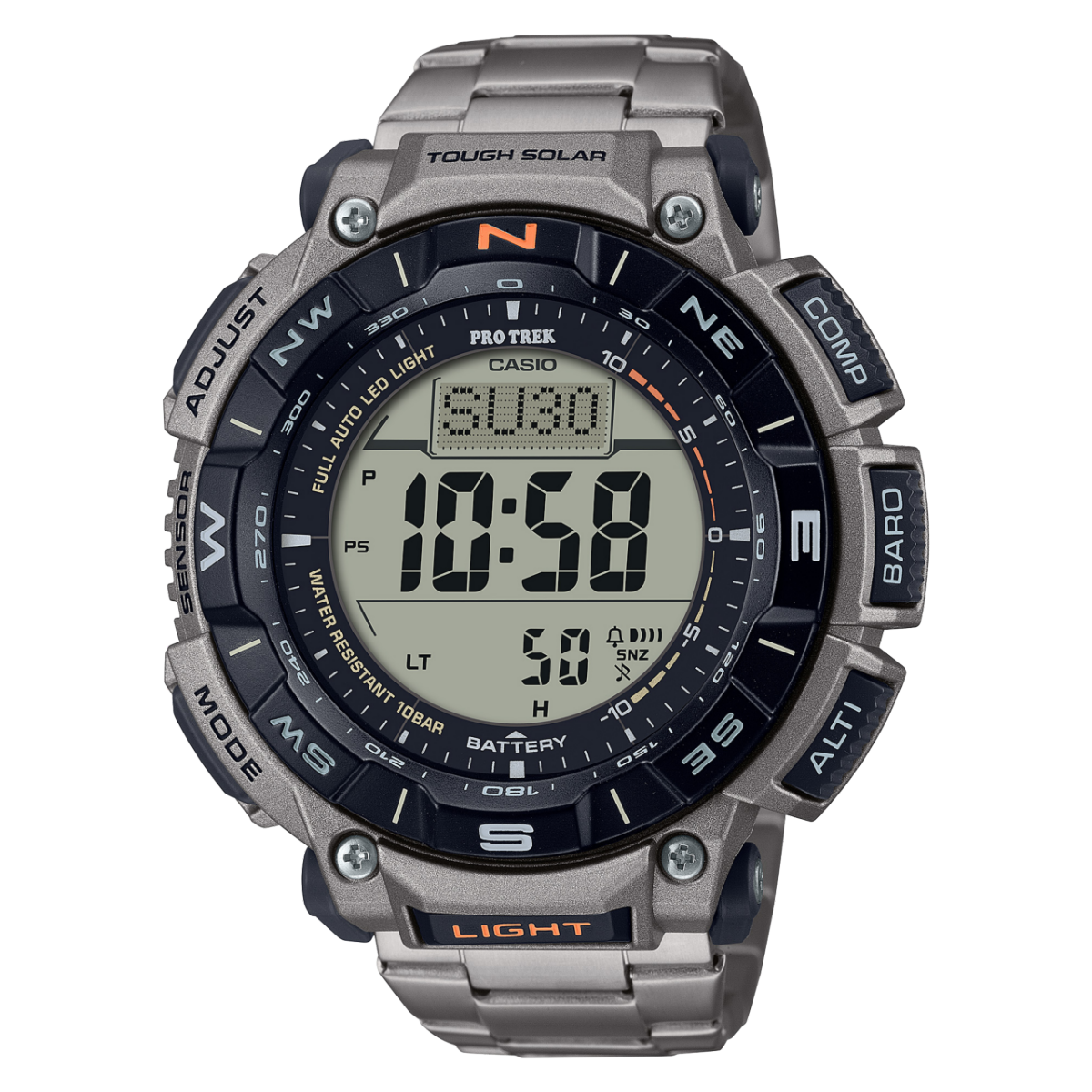 Casio PRG-340T-7ER Pro Trek Herrenuhr Weiß • Tough Solar • Digitaler Kompass