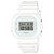 Weiße Casio G-SHOCK Digitaluhr mit rundem Schutzgehäuse und Armband