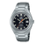 Casio Edifice Herrenarmbanduhr mit Stahlarmband, schwarzem Zifferblatt, Indexen und Datum