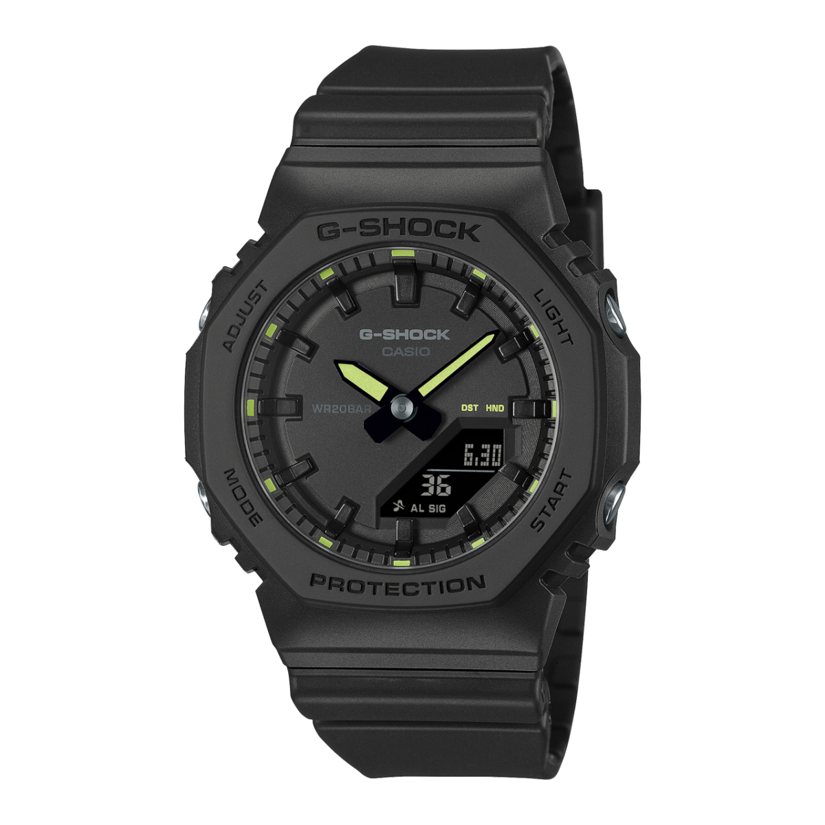 Casio G-Shock GMA-P2100SA-1A2ER Damen • Biobasiertes Harz • Neonfarbene Akzente
