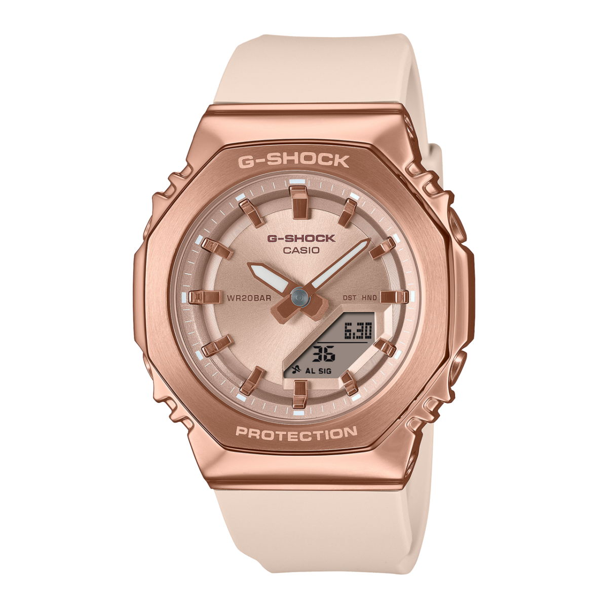 Casio G-Shock GM-S2110PG-4AER Damenuhr Roségold • Mineral-Uhrenglas • 20 BAR Wasserdicht