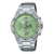 Casio Edifice Herrenarmbanduhr mit grünem Zifferblatt, Edelstahlband und Stoppuhr-Layout