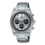 Casio Edifice Herrenuhr mit Edelstahlarmband und Chronograph, silbernes Zifferblatt