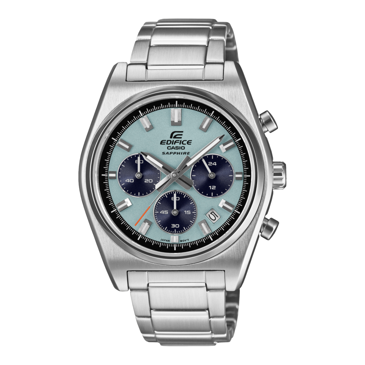 Casio Edifice Herren-Chronograph: Edelstahlarmband, Saphirglas, blaues Zifferblatt, Chrono-Subdials