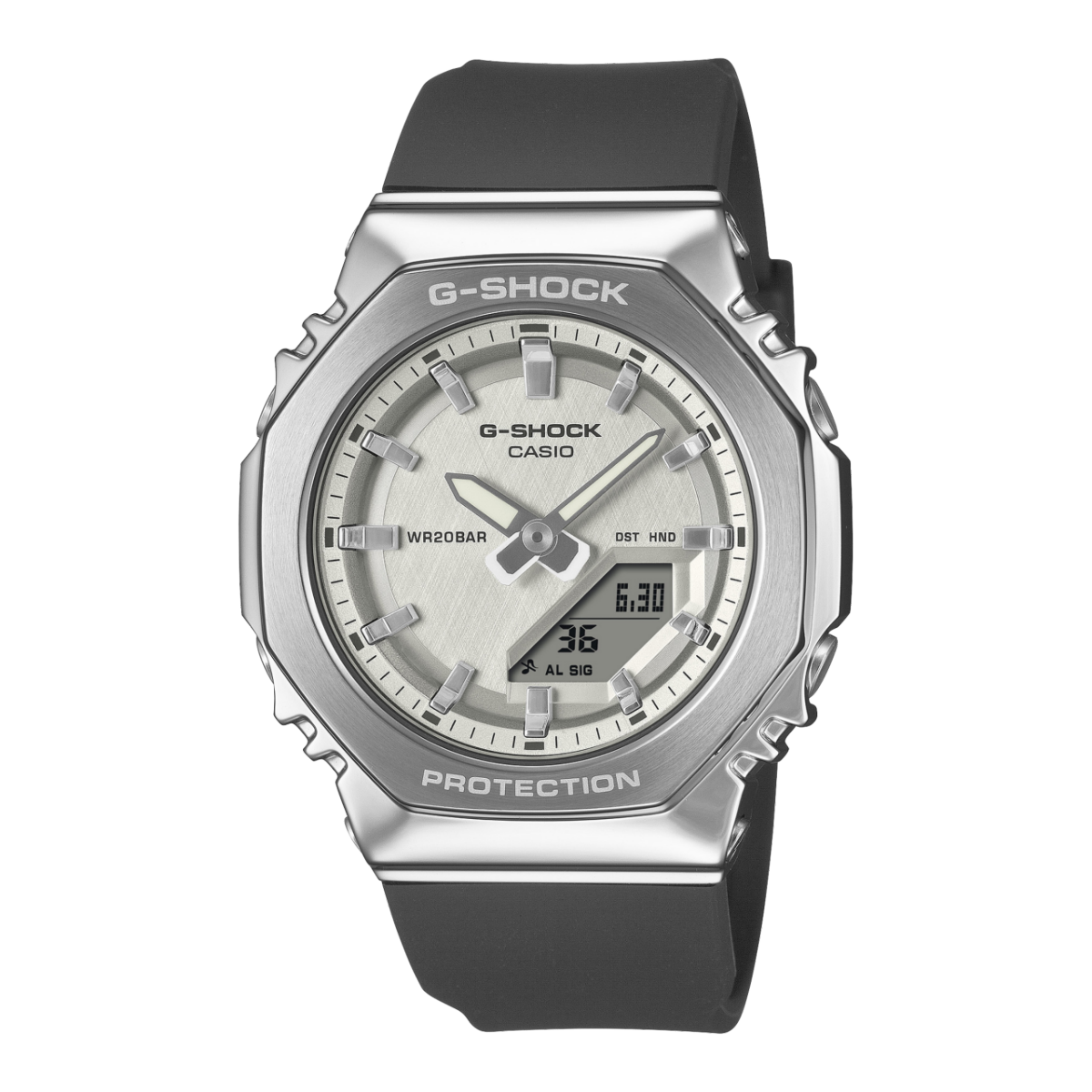Casio G-Shock GM-S2110-1A7ER Damen Armbanduhr • Biobasiertes Harz • Achteckige Metalllünette