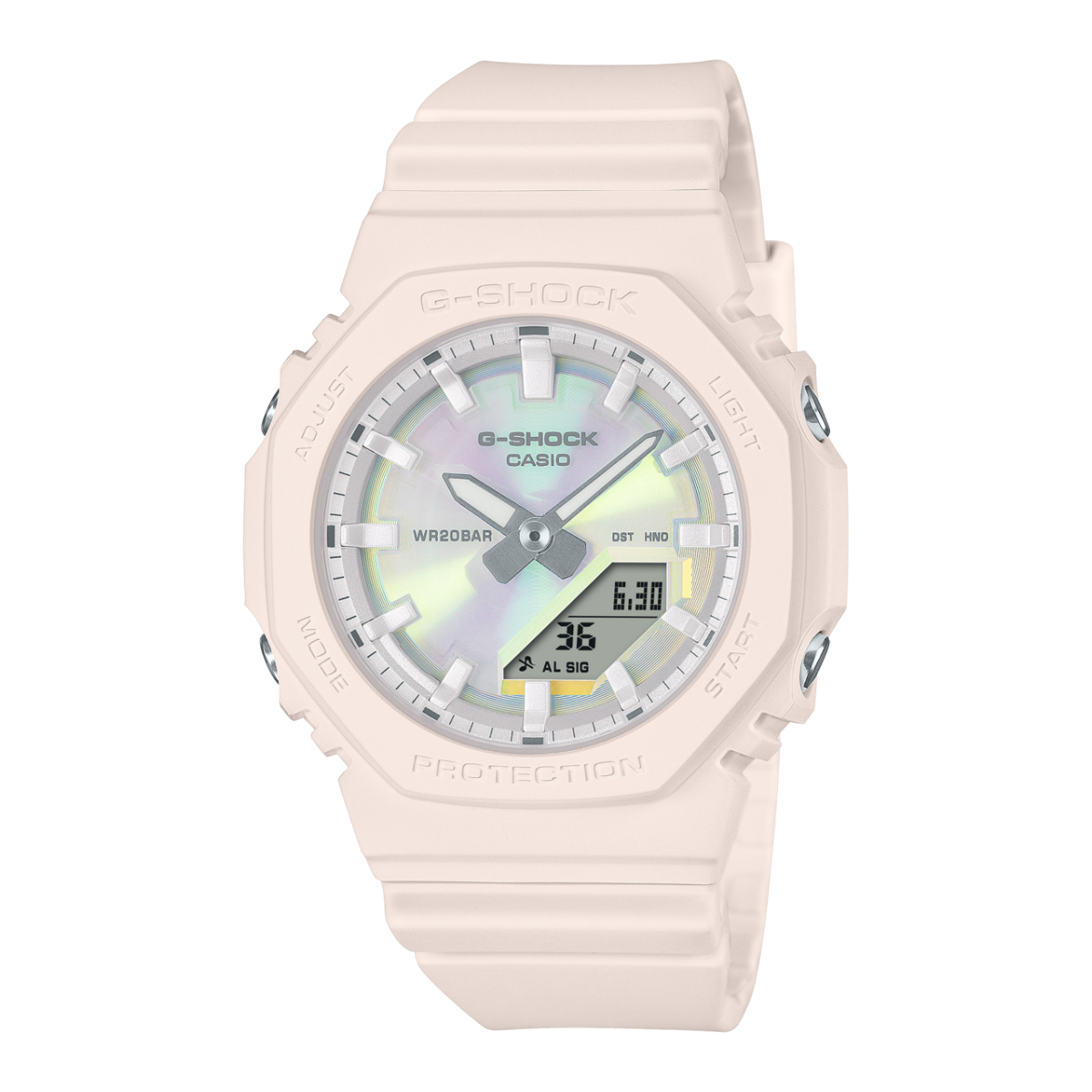 Casio GMA-P2100PC-4AER G-Shock Damen Armbanduhr Hellrosé • Polarisiertes Zifferblatt • Biobasiertes Resin