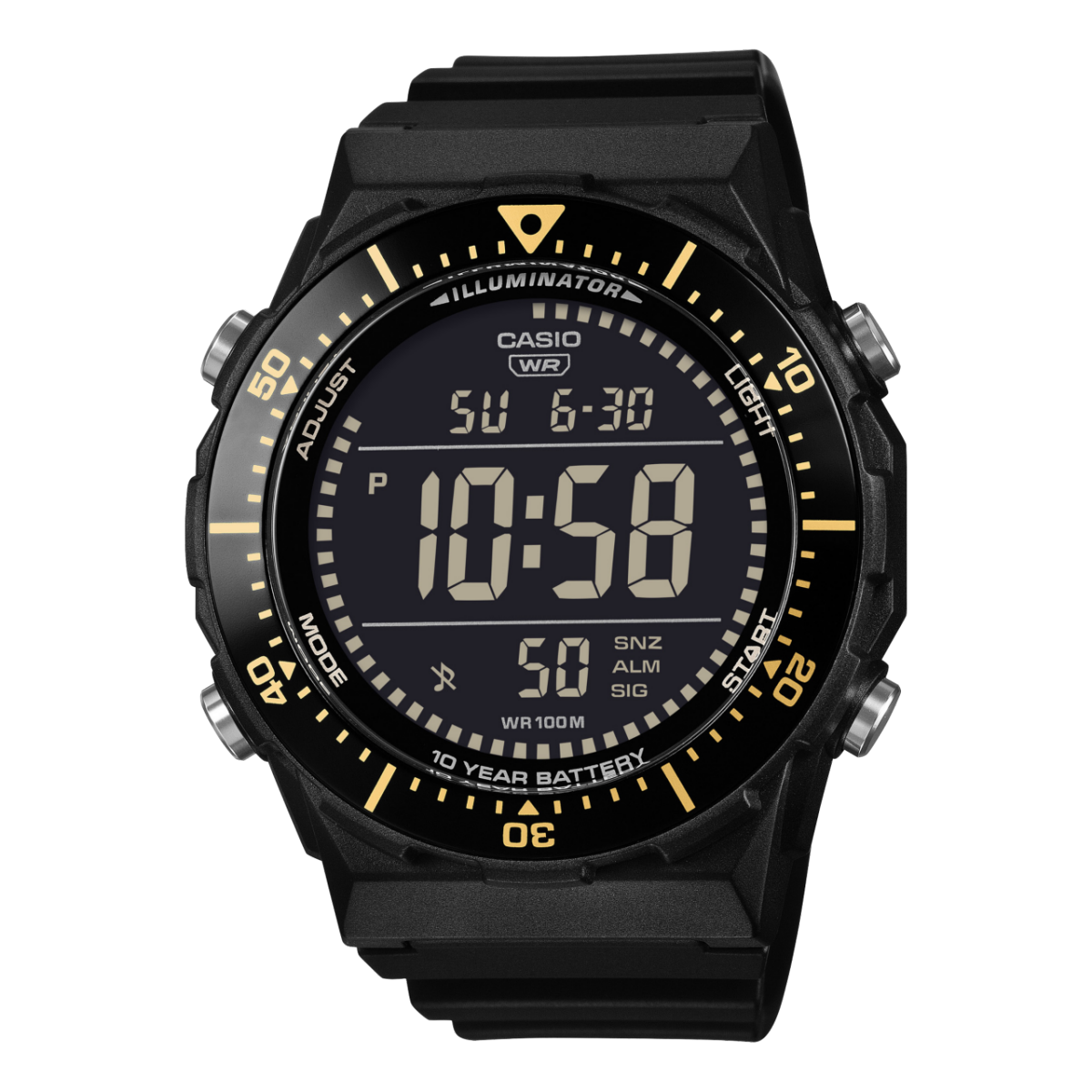 Casio Timeless AE-1700H-1BVEF Armbanduhr Schwarz • 100m Wasserdicht • LED-Beleuchtung