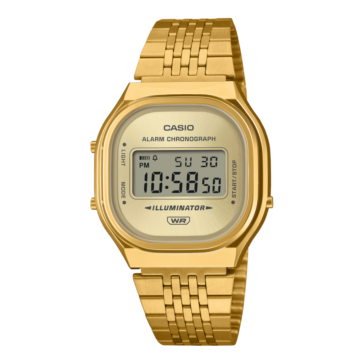 Casio A140WEG-9AEF Unisex-Armbanduhr Edgy Collection Goldfarben • Digitales Display • Retro-Design