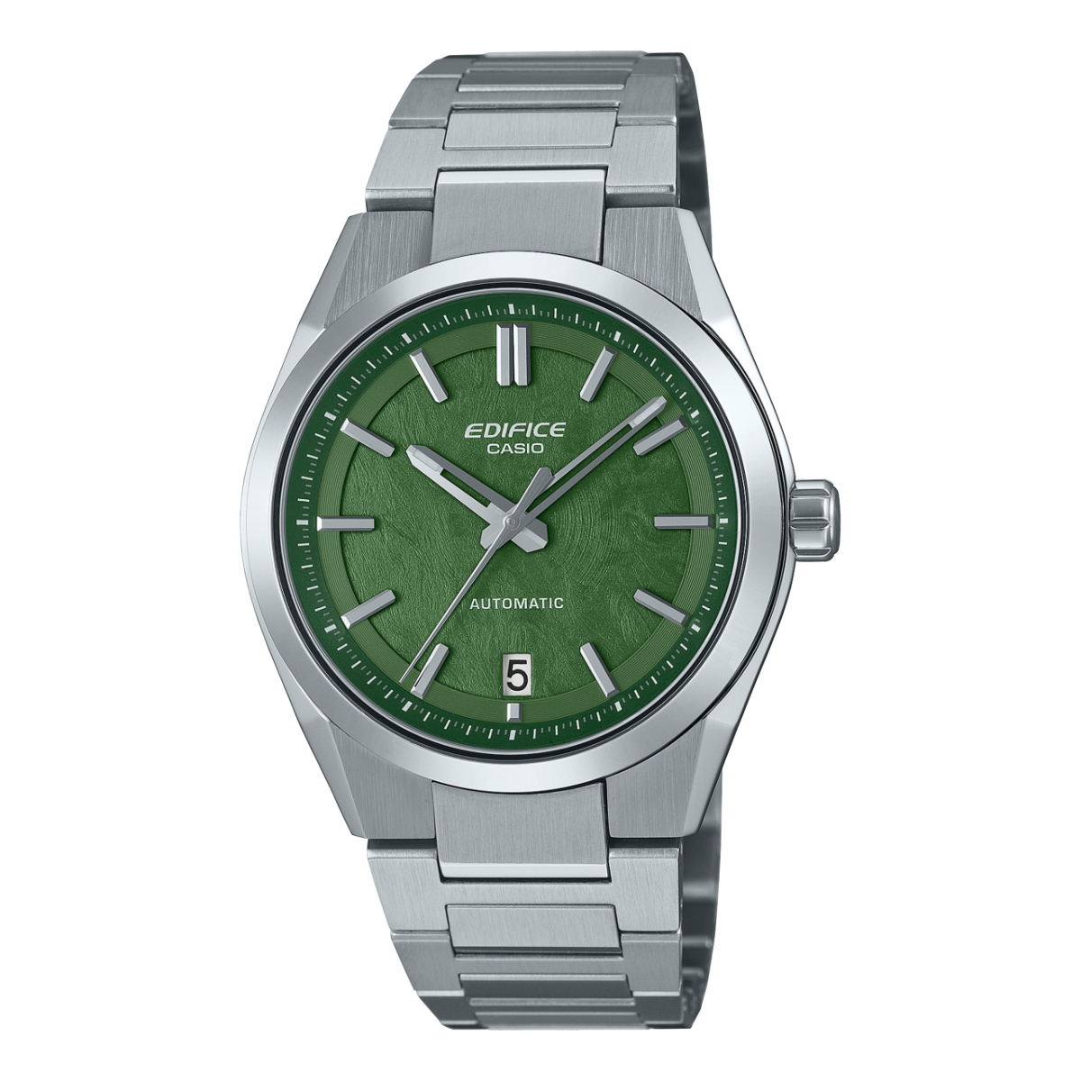 Casio Edifice Herrenarmbanduhr mit grünem Zifferblatt und Edelstahlband, Automatik