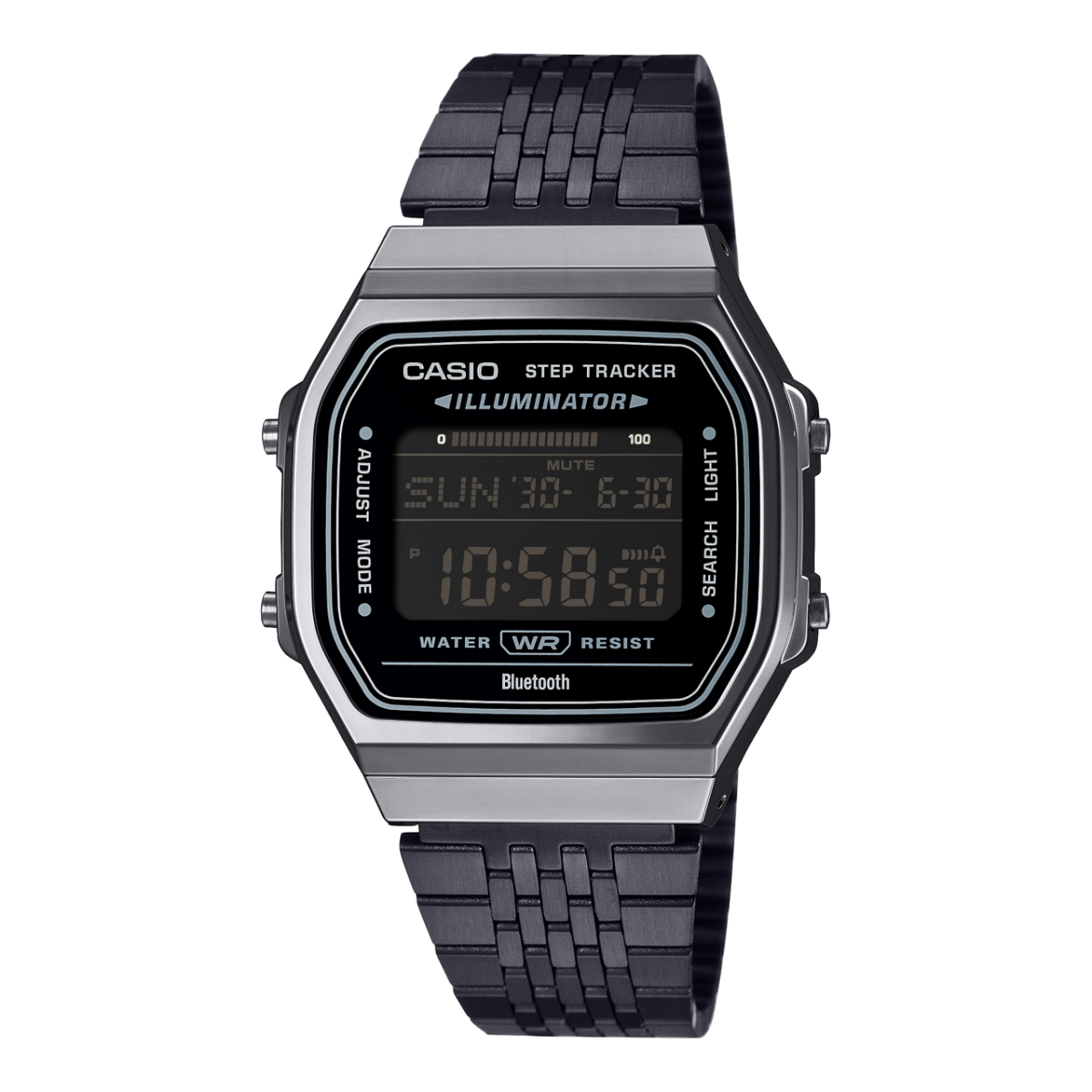 Casio Vintage Iconic ABL-100WEGG-1BEF Armbanduhr Schwarz • Schrittzähler • Bluetooth-Zeitkorrektur