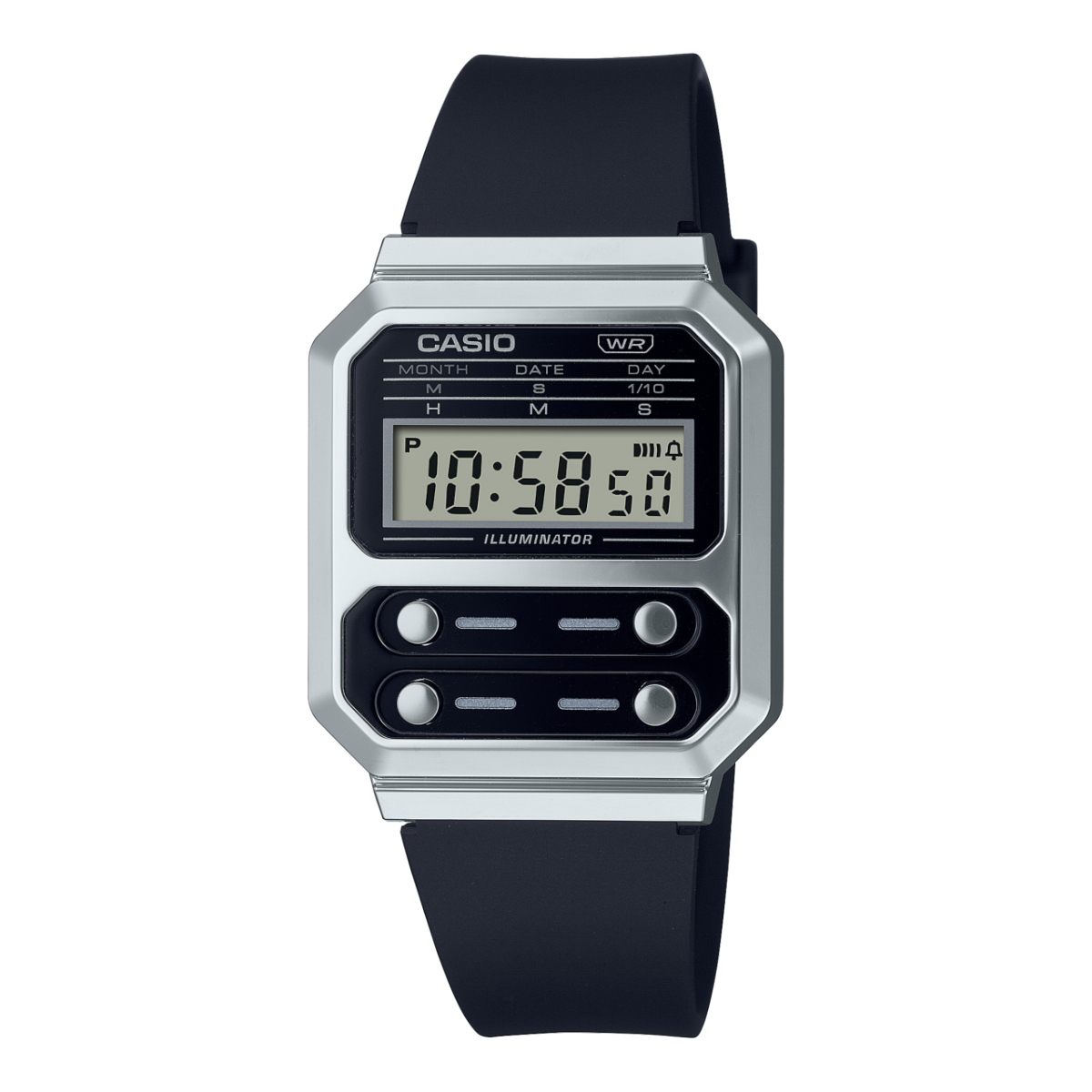 Casio A100WEF-1AEF Vintage Unisex Armbanduhr Silber • Retrodesign • Stoppuhr & LED-Licht