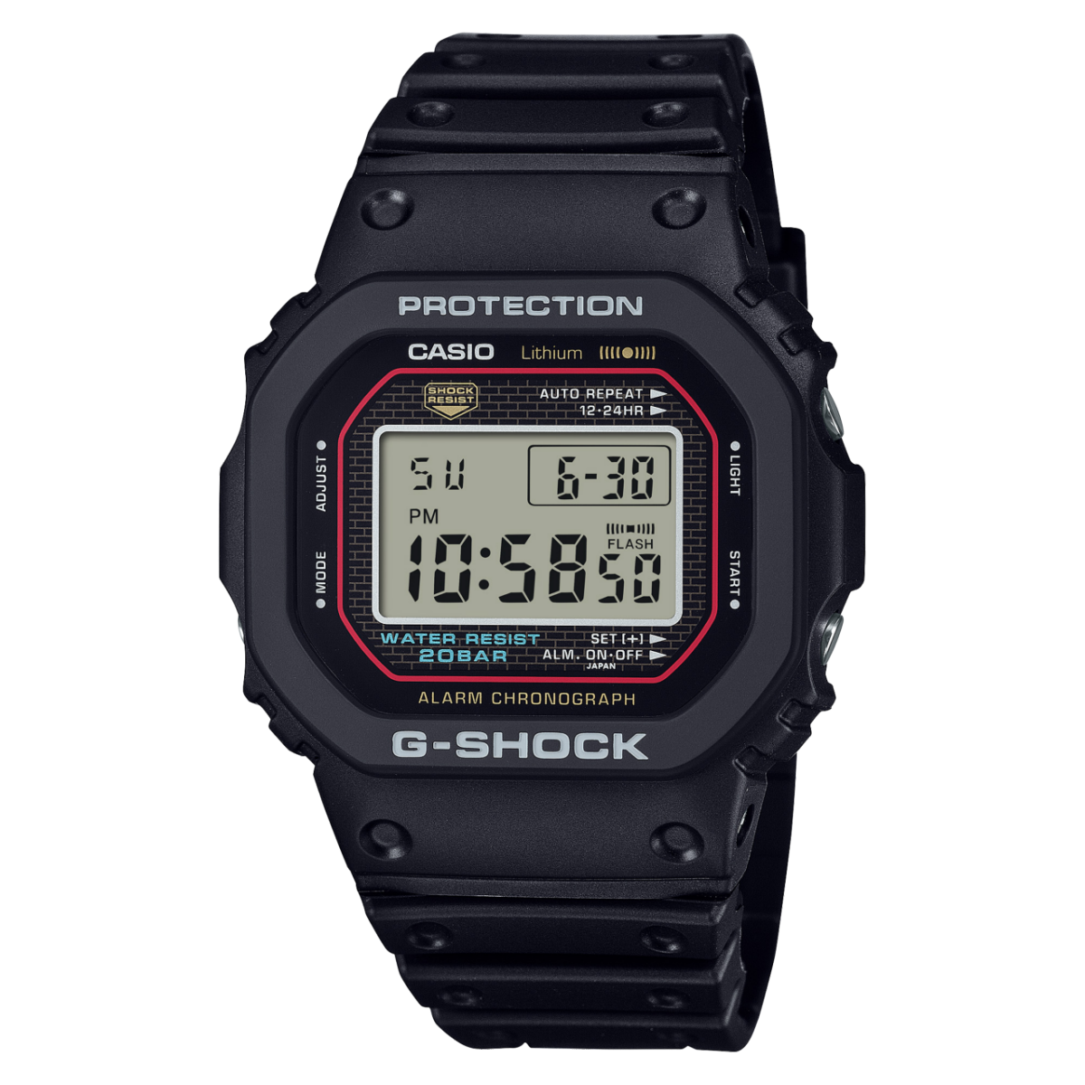 Casio G-Shock Herren-Digitaluhr mit schwarzem Resinarmband und großem Digitaldisplay