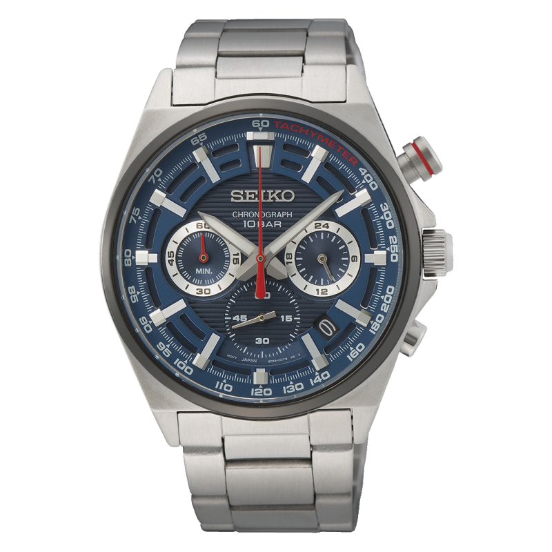Seiko Conceptual SSB407P1 Men's Watch • Tachymeter • Precise Quartz Movement