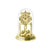 Goldfarbene Standuhr mit Glasdom und rundem Zifferblatt
