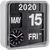 Karlsson Wall Clock 24.5x24.5x10 cm Plastic • Time, Day & Date Display • Retro Design